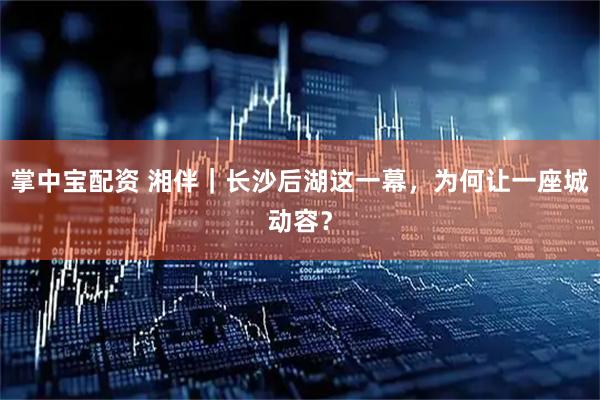 掌中宝配资 湘伴｜长沙后湖这一幕，为何让一座城动容？